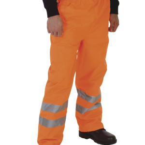 Yoko Hi-Vis Waterproof Over Trousers, 6 Colour Options - Orange