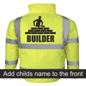 BUILDER FLUORESCENT KIDS YELLOW BOMBER JACKET