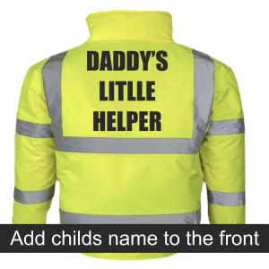 DADDYS LITTLE HELPER FLUORESCENT KIDS YELLOW BOMBER JACKET