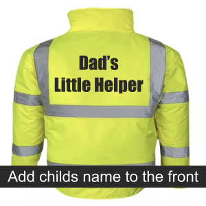 DADS LITTLE HELPER FLUORESCENT KIDS YELLOW BOMBER JACKET