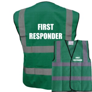 First responder green medical hi vis vest