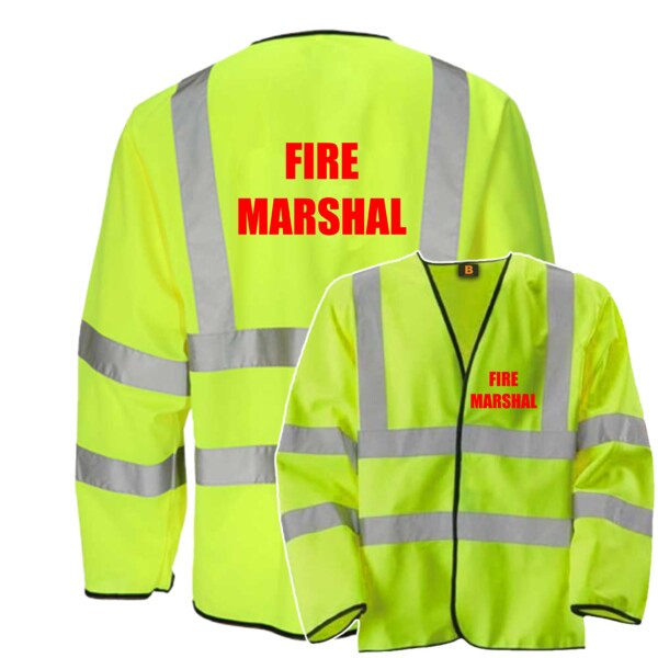 Fire marshal long sleeve hi vis vest