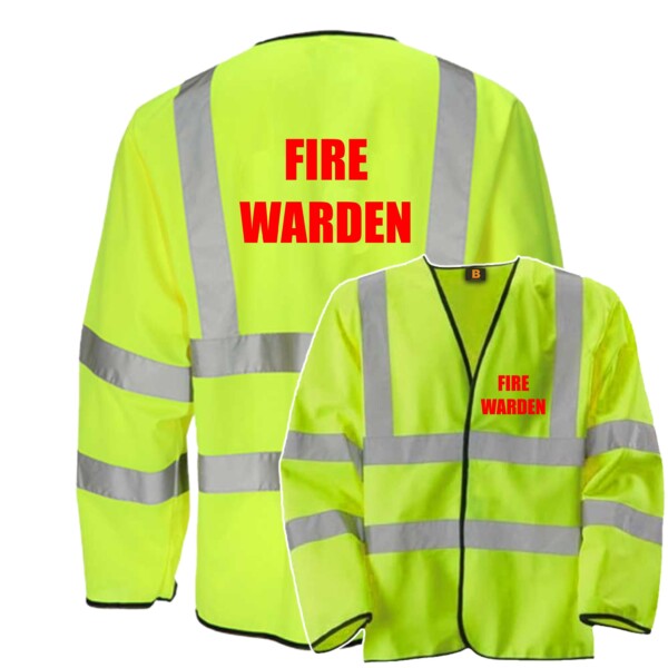 Fire warden long sleeve hi vis vest