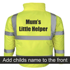 MUMS LITTLE HELPER FLUORESCENT KIDS YELLOW BOMBER JACKET