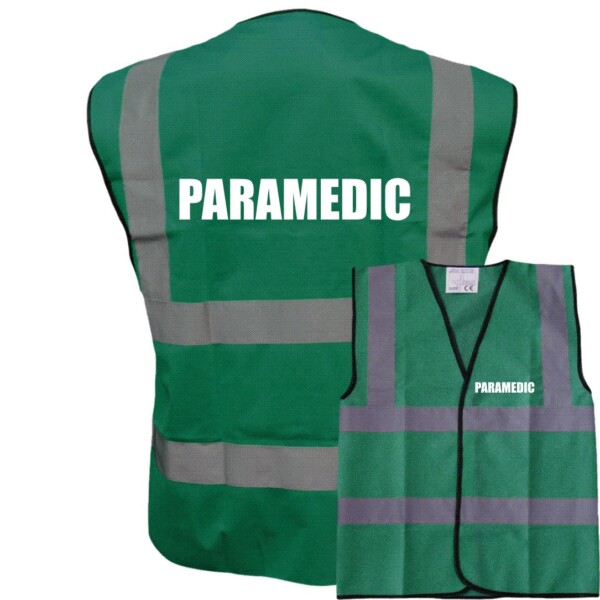 Paramedic green hi vis medical vest