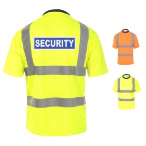 Security blue badge t-shirts hi vis