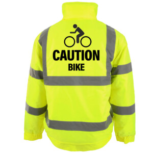 Caution bike yellow bomber jacket
