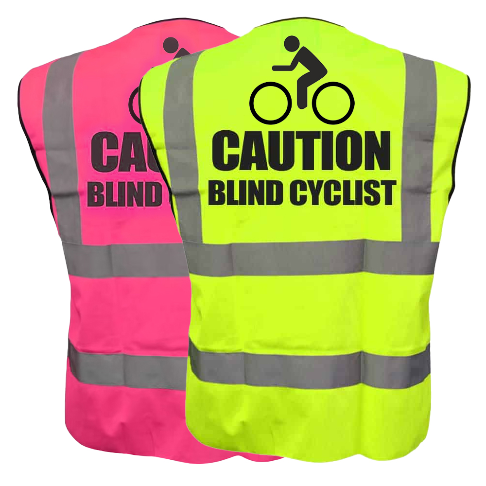 CAUTION CYCLIST Hi Vis Waistcoat Hi Visibility Safety Vest Reflective 