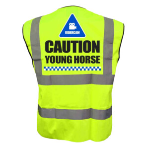 Ridercam caution young horse hi vis vest