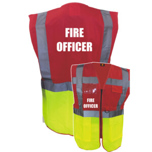 Fire officer premium zipped hi vis vest