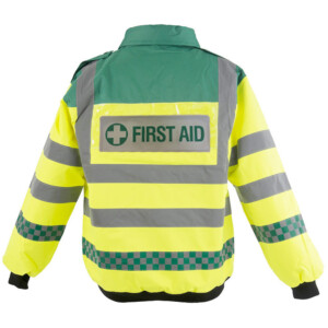 Bomber jacket first aid badge hi vis paramedic coat