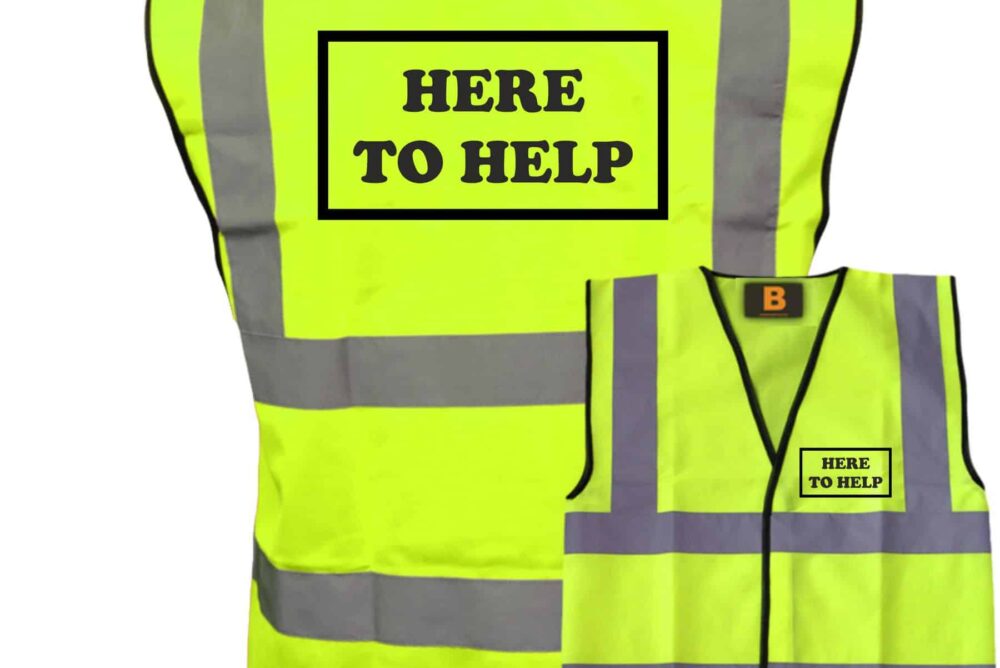 Here to Help Yellow Hi Vis Vest-0