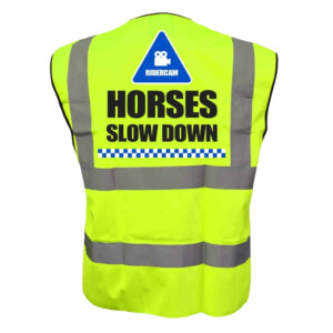 Ridercam horses slow down hi vis vest