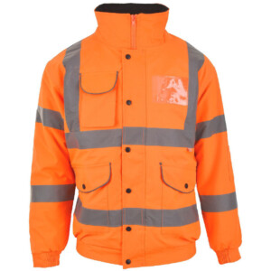 Orange hi vis safety bomber jacket