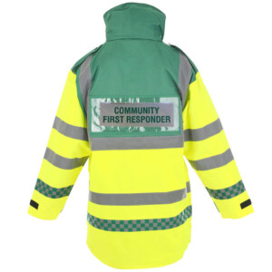 Parka jacket community first responder badge hi vis paramedic coat
