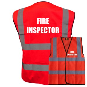 Fire inspector red hi vis vest