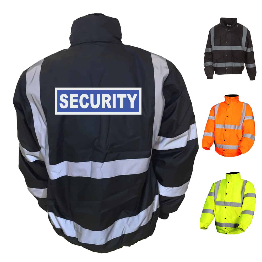 Brook Hi Vis Security Bomber Jacket - Yellow & Navy, EN20471 Class 3, Waterproof Reflective Jacket