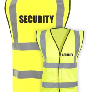 SECURITY HI VIS VESTS - 4 COLOUR OPTIONS - Yellow, XL