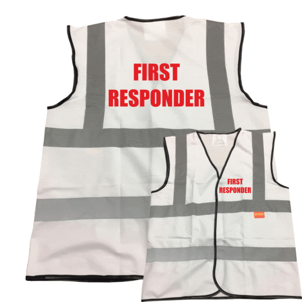 White first responder hi vis safety vest