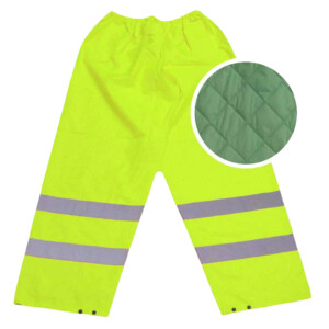 Yellow hi vis padded water proof over trousers