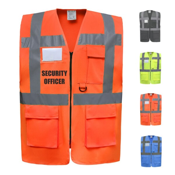 Executive security officer hi vis zipped vest